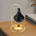 6.7Inch Ceramic Wax Melt Burner Essential Oil Diffuser Home Decor Iron Stand