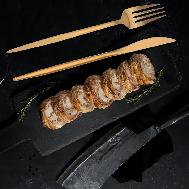 20 Piece Gold Silverware Set, Stainless Steel Flatware Set for 4 Food Grade Cutlery Utensil Set Include Knife Fork Spoon Mirror Polished Dishwasher Safe