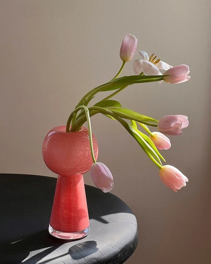 Retro Color Glazed Decorative Vase - Unique Glass Vase Decor