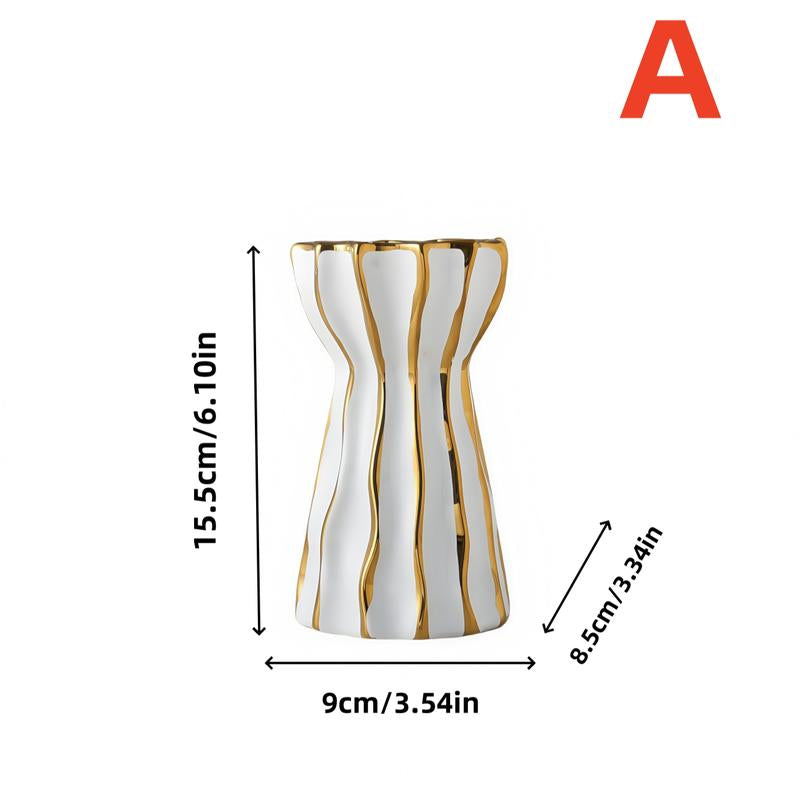 1PC Ceramic High-End Minimalist Style Concave Convex Curved Vase Is Suitable for Office Desktop Flower Arrangement Vase, Living Room Flower Arrangement Decoration, TV Cabinet Beautiful Vase Decoration Decorative Vase