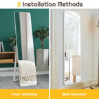 63 X 14.5 Inch Full Length Frameless Wall Mountable Floor Mirror