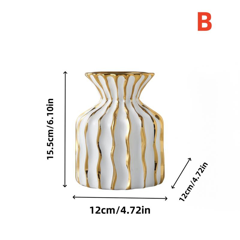 1PC Ceramic High-End Minimalist Style Concave Convex Curved Vase Is Suitable for Office Desktop Flower Arrangement Vase, Living Room Flower Arrangement Decoration, TV Cabinet Beautiful Vase Decoration Decorative Vase