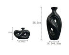 Handmade Contemporary Abstract Ceramic Black Flower Vase - Decorative Irregular Vase