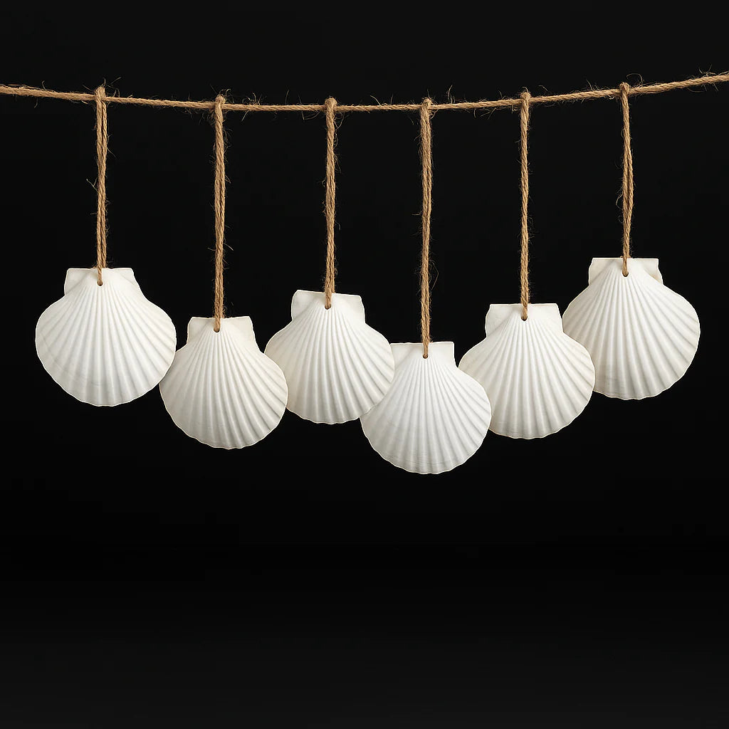 16PCS Natural Sea Shells Scallop Shells with Rope for Home Decor